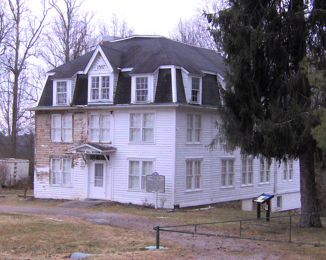 Pioneer Hall, the historic Pleasant Hill Academy building, in Pleasant Hill, Tennessee