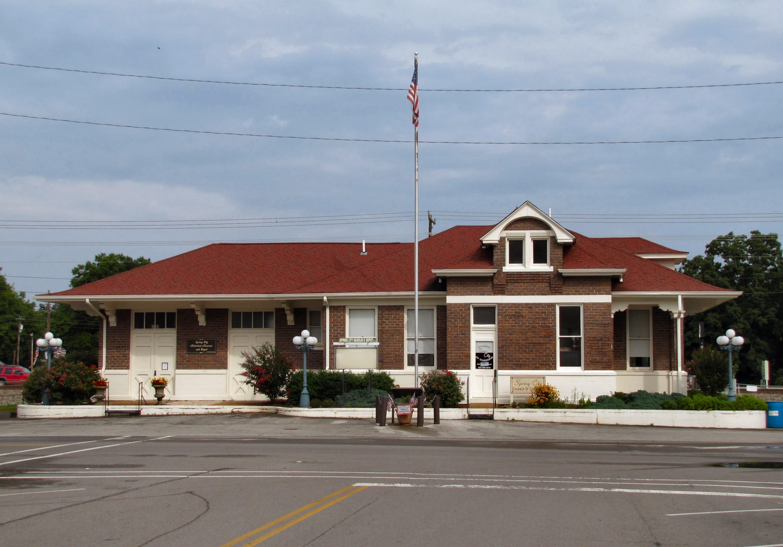 Historic 1909 railroad depot in Spring City, Tennessee