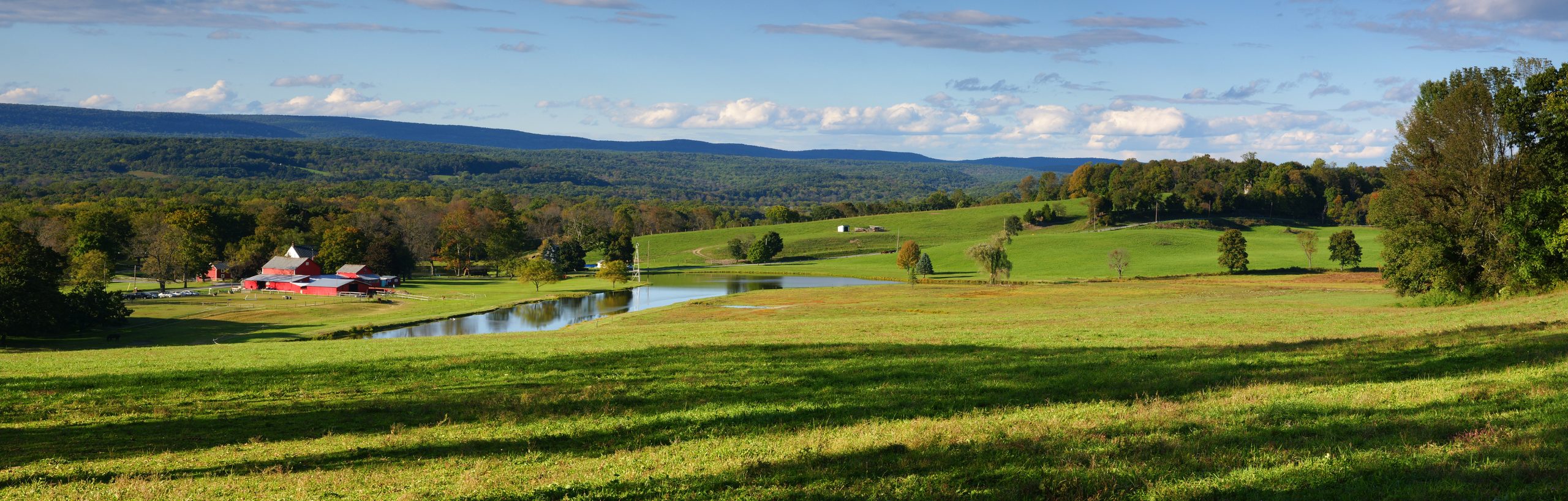 Panoramic photograph of farm land in Sussex County New Jersey USA