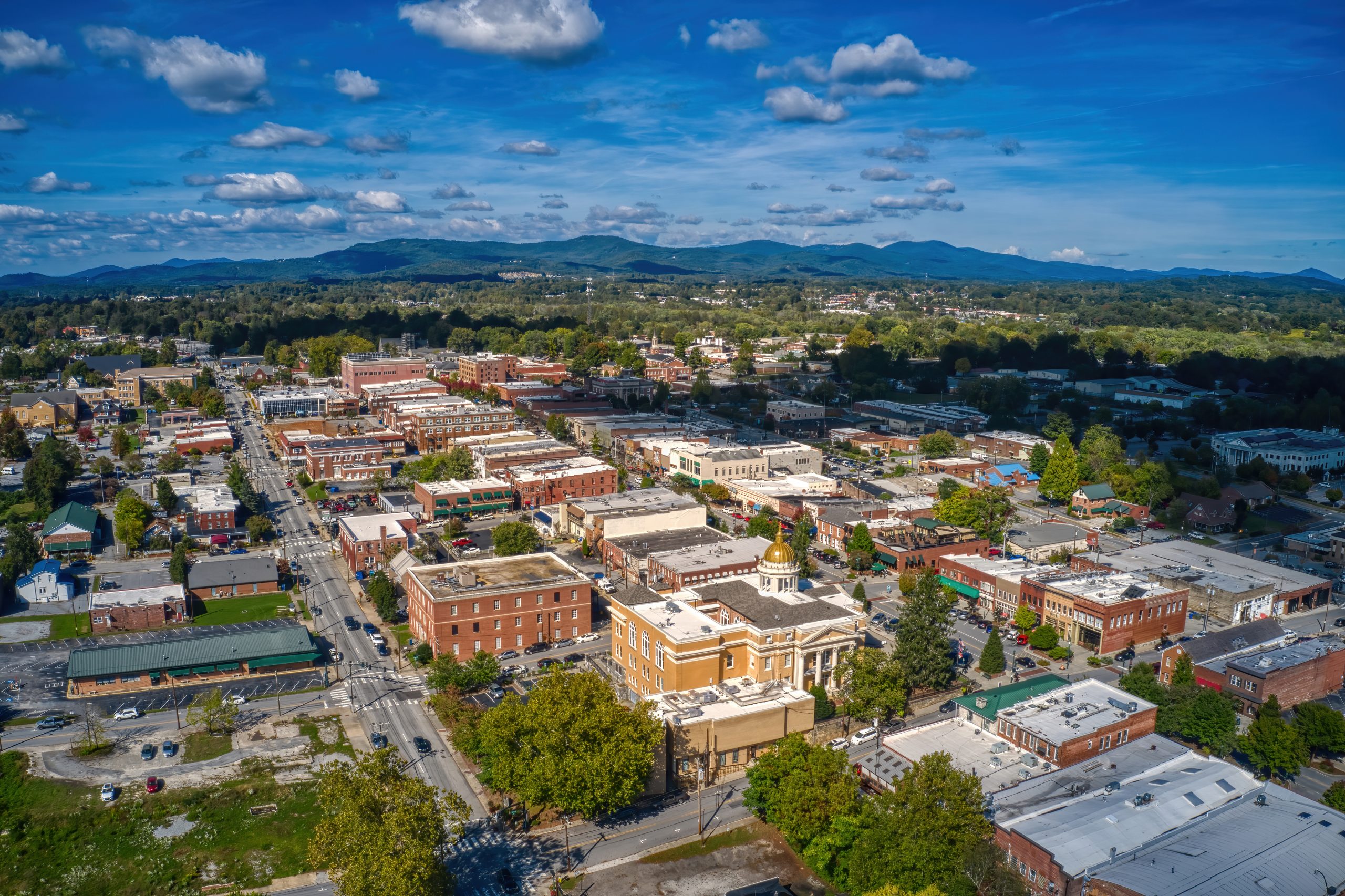 Aerial view of the Shenorock, New York area in Westchester County.