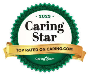 2023 Caring Super Star award badge for senior care in Cape Coral and Fort Myers.