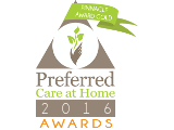 2016 Pinnacle Award Gold logo for Preferred Care at Home, a leading provider of senior home care in Anchorage, Alaska