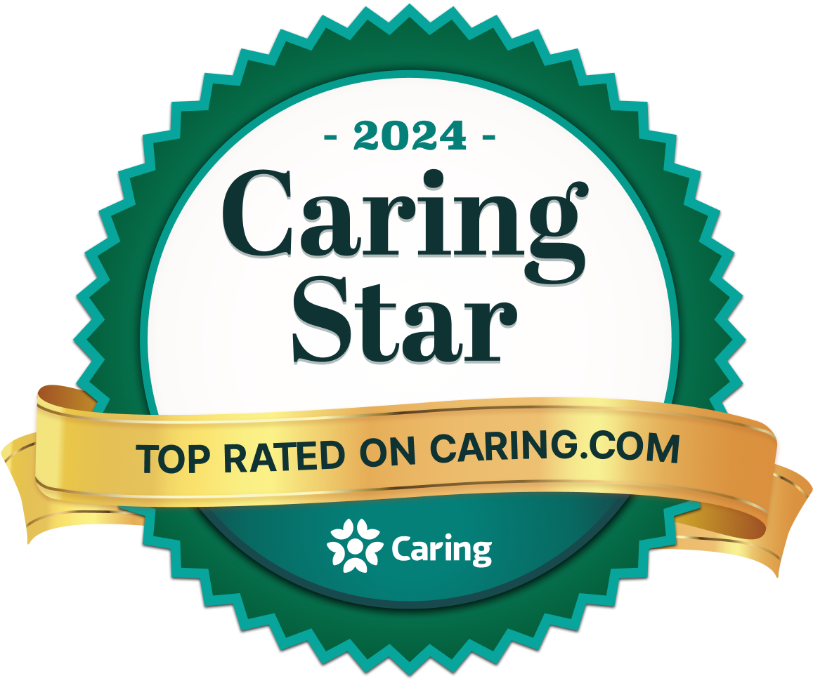 2024 Caring Super Star award badge for senior care in Cape Coral and Fort Myers.