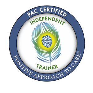 Positive Approach to Care (PAC) Certified Trainer badge for senior care in Cape Coral and Fort Myers.
