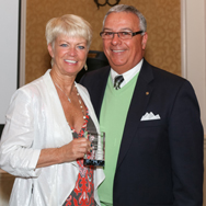 Jill Malanga, proud owner of Preferred Care at Home of Northwest New Jersey, receiving an award for her dedication.